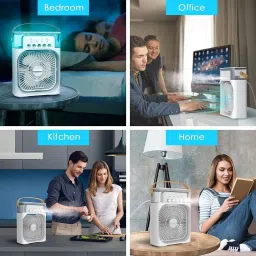 JTG Portable Humidifier Air Cooler Mist Fan Mini With 3 Speed Mode Cooling Fan All in one Cooler image 4