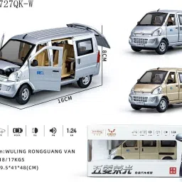 1/18 SGMW Wuling glory Van MPV Diecast Metal Model Car Silver Gifts Collection-image-52