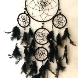 Dream Catcher Wall Hanging Soft Black Color Dream Catcher for Attractive Dream (6 inch ring) Wool Dream Catcher-image-98