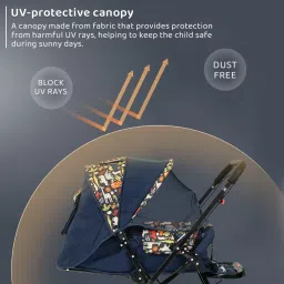 staranddaisy Reversible Baby Stroller and Pram with Mosquito Net and Wheel Breaks Stroller image 5