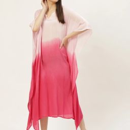 Women Kaftan Pink Midi/Calf Length Dress-image-3
