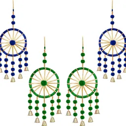 ryme Set of 4 Handmade Decorative Woollen Ring Wall Door Hanging| Backdrop Decoration Wool Windchime-picture-17