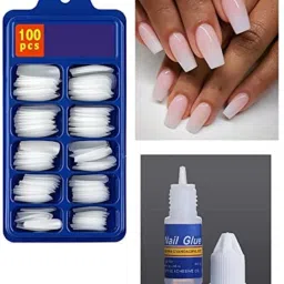 Artificial Empress Curve 100 Tips Fake Nails with Glue-picture-1