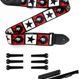 Guitar Strap Belt for Acoustic Electric Guitars with Guitar Bridge Saddle Set Polyester, Nylon Strap-image-99