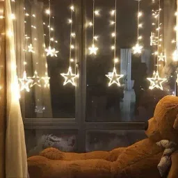 Yellow Star LED Light For Decoration On Diwali , Birthday Party And lots-off Chain Plastic Light Hanging Chain Rod-image-21