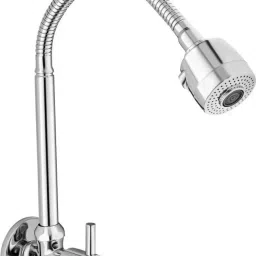 Flexible Sink Cock Silver Pillar Tap Faucet-image-71