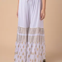 Women Regular Fit White Viscose Rayon Trousers-image-19