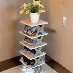 PEXFROM Adjustable 6 Layer Shoe Rack for Home, Collapsible Corner Tower for Shoes Rack Shoe Lace-19