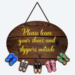 Please Leave Your Shoes & Slipper Outside Wooden Wall Hanging for Home Door Item-27