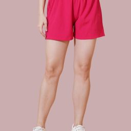 Solid Women Pink Casual Shorts-image-81