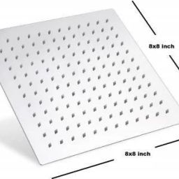 amj 8x8 (8") Premium quality Stainless Steel UltraSlim Square Rain Shower without Arm Fixed Mount image 3