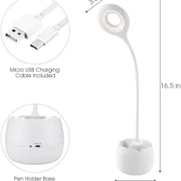 renyke Rechargeable 16 LED Round Rechargeable Table Study Lamp Table Lamp image 2