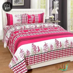 10 TC Polycotton Double Self Design Flat Bedsheet-image-64