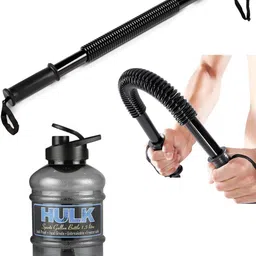 pheonix Gym Combo of Power Twister 40 kg Bar Equipment with Gallon Bottle Fitness Accessory Kit Kit-picture-5