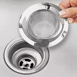 Kitchen Sink Stainless Steel Push Down Strainer-image-6