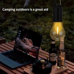 Outdoor Camping Bulb Lamp Warm Light Type-C Charging Port Rechargable Lamp 6 hrs Bulb Emergency Light-image-61