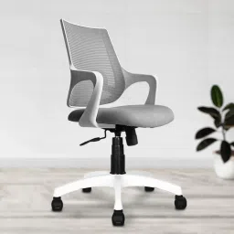 kepler brooks Polaris Mid Back Mesh Office Chair in White Grey Colour-picture-49