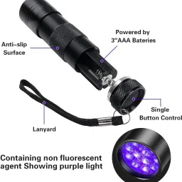 wagela 395NM UV Light Torch 12 LEDs UV Portable Flashlight Torch image 3