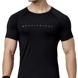 Compression Muscle Tee Half Sleeve, Midnight Black Men Compression-image-62
