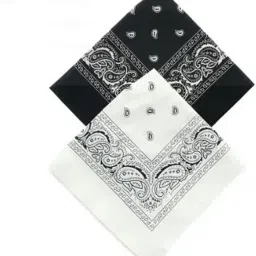 Good Shopkeeper Black, White Printed Cotton 20inches x 20inches multiuse Handkerchief ["Black, White"] Handkerchief-image-42