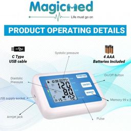 magicmed - life must go on Magicmed Automatic Digital BP Monitor | Accurate Blood Pressure Machine for Home Use | Large Display, One-Touch Operation | BP Checking Machine with Memory Storage & Medium Cuff (22-36 cm) image 4