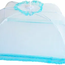 Polyester Kids Baby Crib Mosquito Net with Foldable Umbrella Canopy Design, Color: Blue Mosquito Net-12