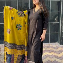 Women Cotton Blend Kurti Pant Dupatta Set-image-66