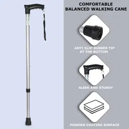 Walking Stick Silver L Shape dori Hang Height Adjustable Old Men & Women Walking Stick-image-24