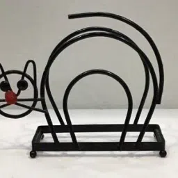 Cat Design Free Standing Kitchen Napkin Holder/Tissue/Paper Holder Black Towel Holder-image-35