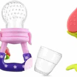 shivaashish enterprise Baby Fruit Nibbler & Soft Silicone Teether Combo | for 6+ Months | Multicolor Teether image 2