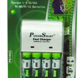 Power Smart 2100 MaH x 4 Cells AA AAA NiCD NiMH 5 Hour Fast Automatic Cut Off With 2 LED Camera Battery Charger Set Camera Battery Charger-33