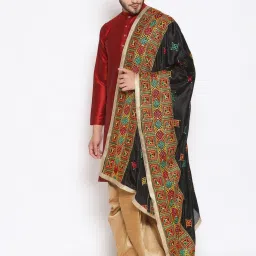 dupatta bazaar Silk Blend Self Design Multicolor Men Dupatta image 2