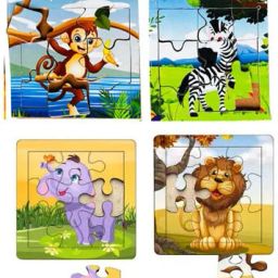 Wooden Cartoon Animals Toys Animal Wooden Slat Assembly Shape Puzzle-12