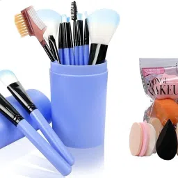 grasp Makeup Brushes Set of 12 Pieces +Makeup Puff Blender Sponge Set of 6-10