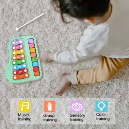 edenglow 2 in 1 Piano Xylophone Toy for Toddlers,8 Multicolored Keyboard Piano image 4