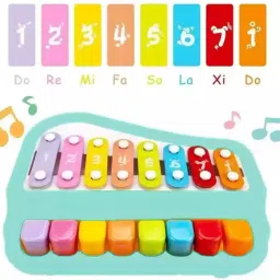 edenglow 2 in 1 Piano Xylophone Toy for Toddlers,8 Multicolored Keyboard Piano image 2