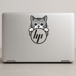 STIXY Cat Logo Peek Sticker – Laptop Decoration with Logo Cut-Out Glossy Vinyl Laptop Skin Compatible for 15 inch-image-37