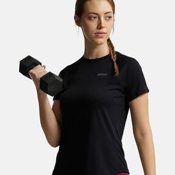 jockey Women Solid Round Neck Polyester Black T-Shirt-picture-17