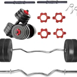 50 kg 50KG Full PVC Set: Dumbbell Rods & 3ft Curl Rod Home Gym Combo-image-74