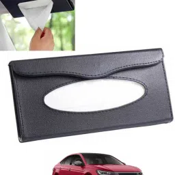 Black Leatherite Rectangle Shape Fancy Design Tissue Dispencer For Car-223 Vehicle Tissue Dispenser-10