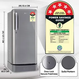 lg 185 L Direct Cool Single Door 5 Star Refrigerator with Base Drawerwith Smart Inverter Compressor, Smart Connect, Fast Ice Making image 5