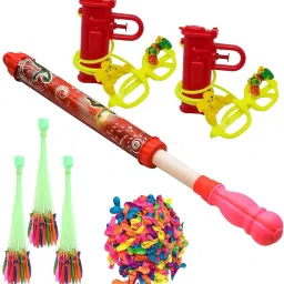 (3 Pichkari + 3 Magic Balloon + 200 Water Balloon) Combo Pack for Holi Party Water Gun-image-39