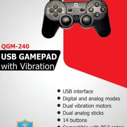Quantron QGM-240 USB PC GAMEPAD WITH VIBRATION E-Gpv, PC, Gamepad. Gamepad-24