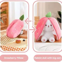 athravtoys Strawberry Bunny Plush Toy for Girls, Kids - 34 cm-picture-2