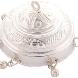ASTRO-D White 999 pure Silver Chatar 2.5" inch 15 gm Decorative Showpiece - 2 cm-image-40