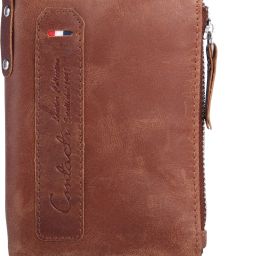 Men Casual Brown Genuine Leather RFID Wallet - Regular Size-image-7