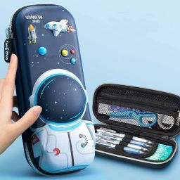 3D Design Large Capacity Pencil Case with Compass & Compartments for Kids | 3D Design Large Capacity Pencil Box | Art Canvas Pencil Box-image-19