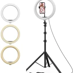 Jeteck Big Tripod Stand for Live Stream-LED Ring Light with Phone Holder Dimmable for Tik-Tok, mx taka tak, Josh, Moj, Mitron, Vigo, Videos, Instagram Reels, Likee Tripod Stand Ring Flash 9 FT Tripod Kit-25