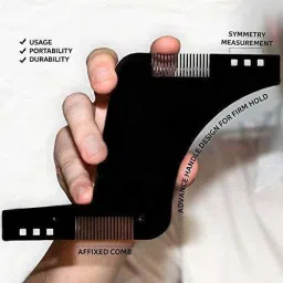 nispruhay Styling Shaping Template Beard Comb Tool Symmetry Trimming Shaper Stencil,Shaving Company Beard Shaper ToolPack Of 1 image 2
