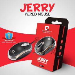 Quantron QMU-540 WIRED USB MOUSE for LAPTOPS/DESKTOPS/DVR/NVR. Wired Ambidextrous Optical Mouse-2
